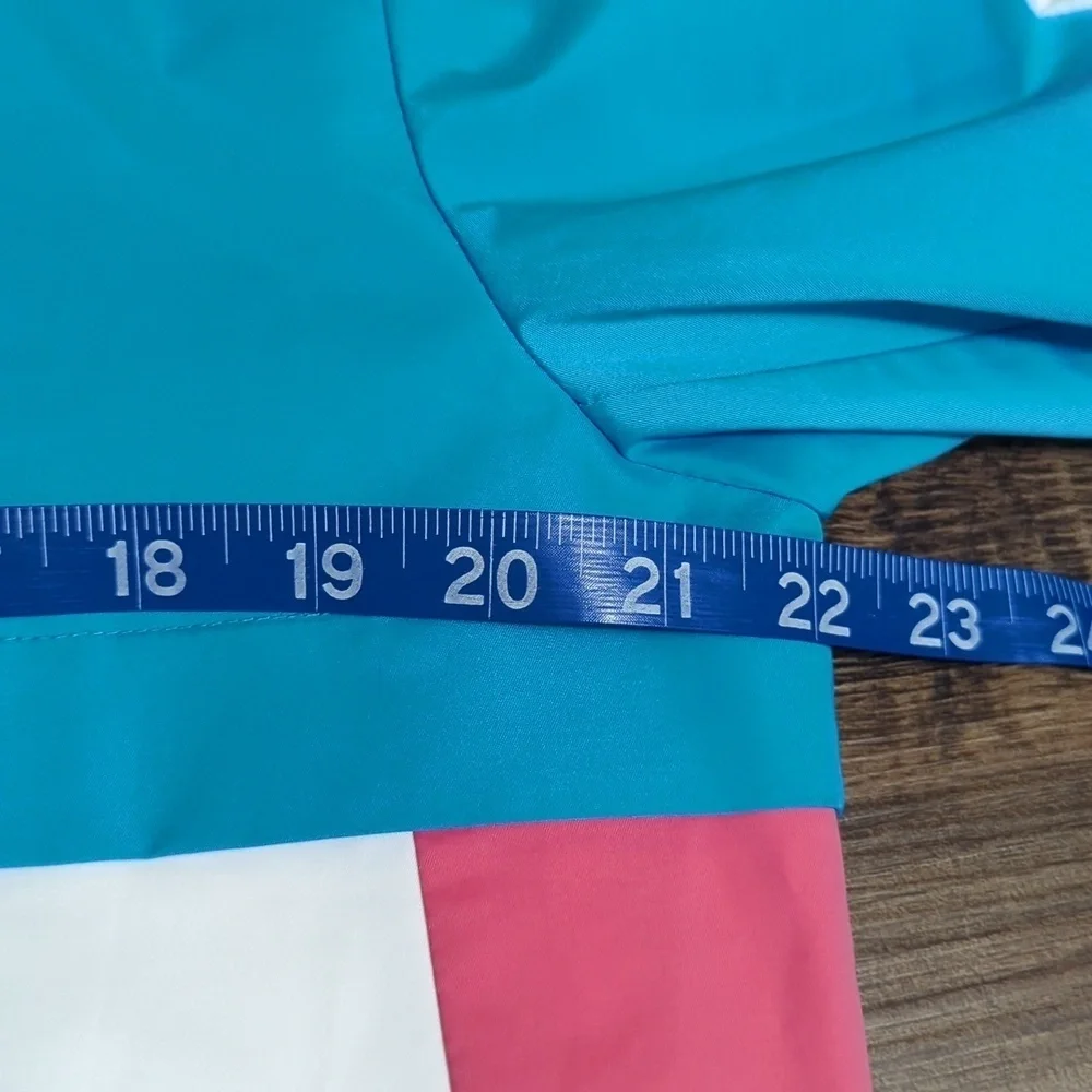 Calvin Klein Color Block Track Jacket, Spell Out, Hidden Hood, Vented Back, Med